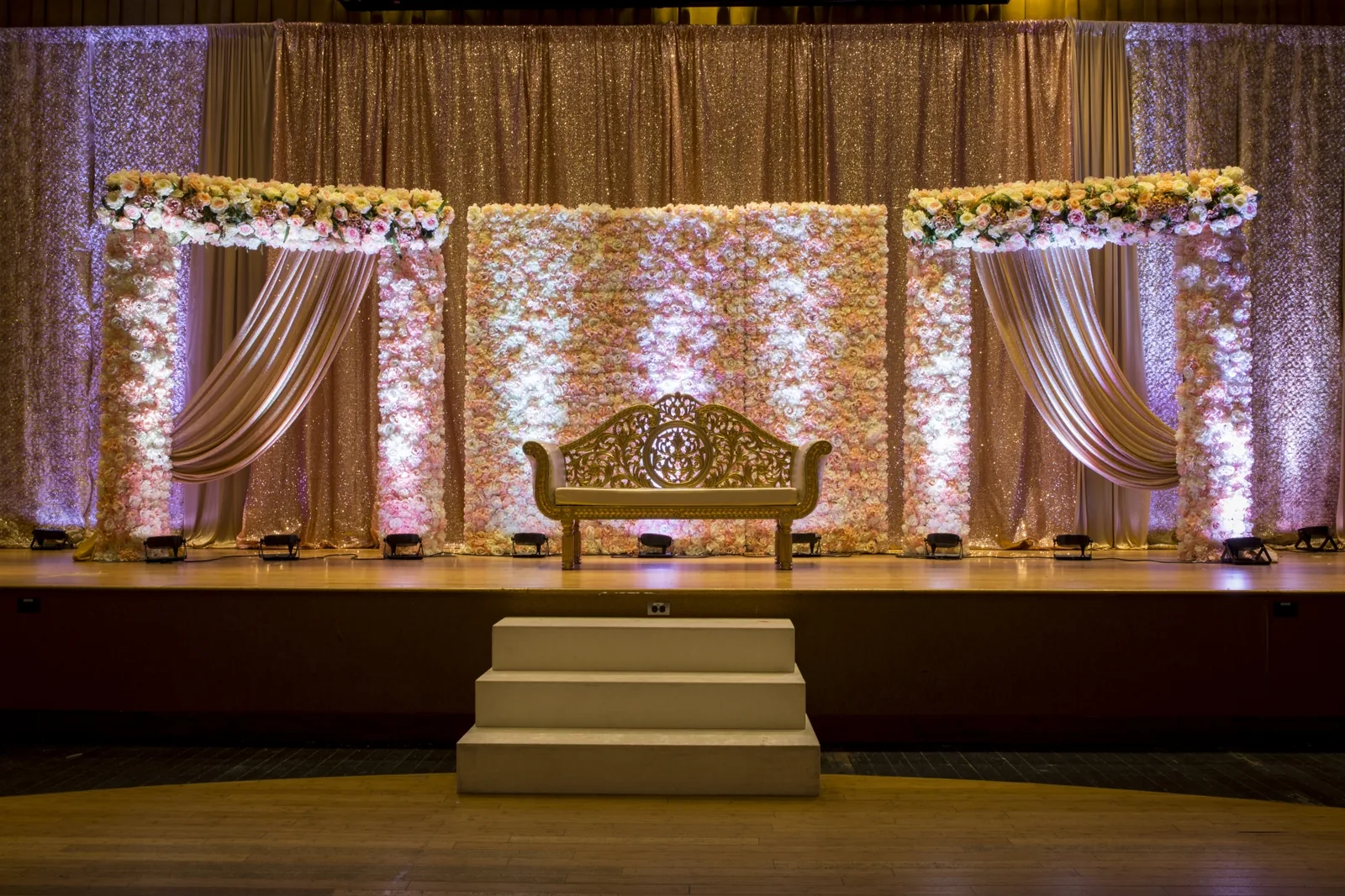 Beautiful floral stage decor for Indian wedding, Illinois