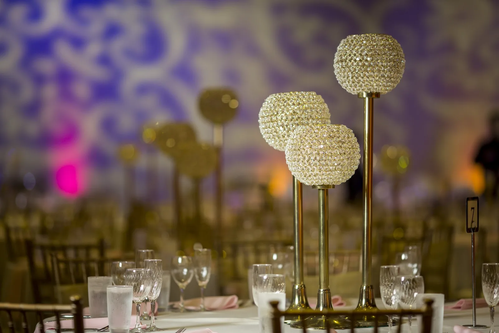 Floral stage with accent decor for Hindu wedding, Chicagoland