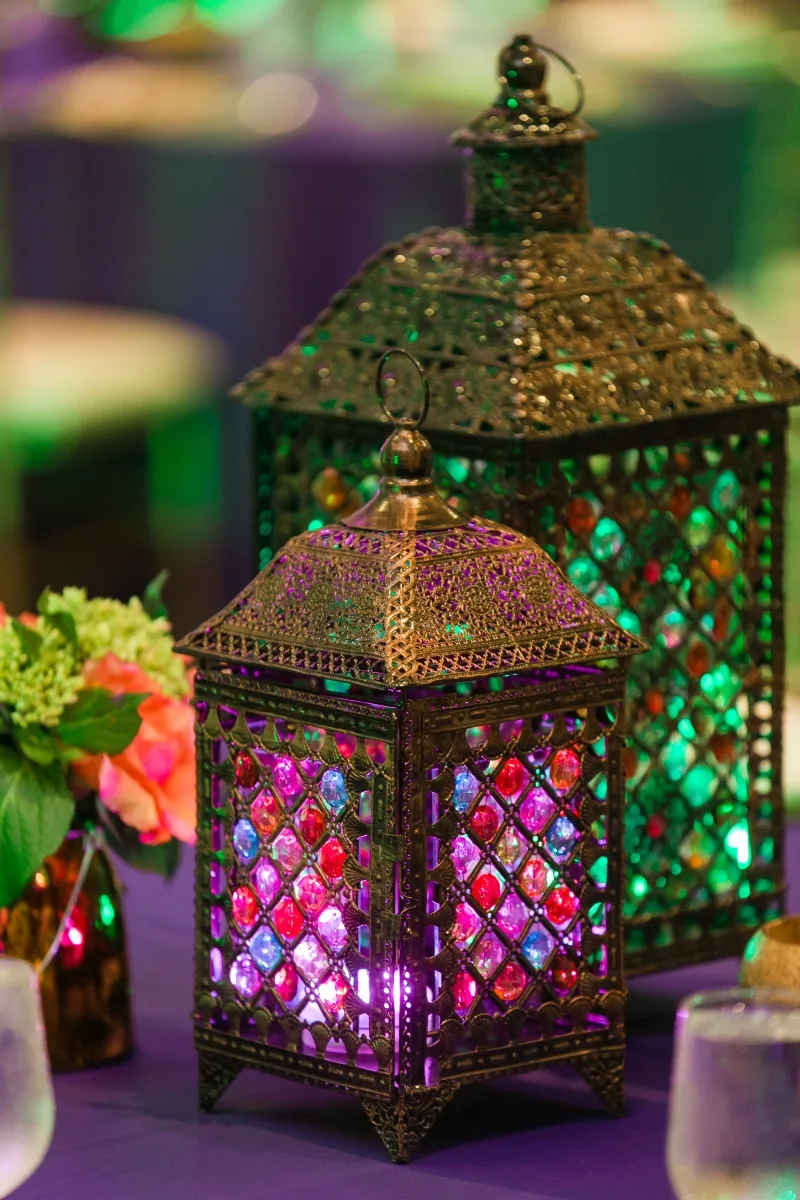 Jewel-tone Indian wedding reception, Poonam Creations Chicagoland