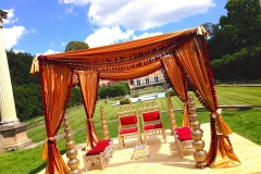 Fabric Mandap Outdoors with Fresh Florals