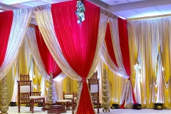 Fabric Mandap in Red and Gold